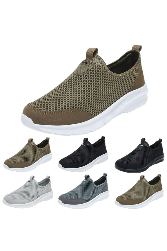 Men's Fashion Sneakers Slip-on Comfort Shoes Casual Outdoor Trainers Sneakers Jogger Sneakers,Dark Gray,10