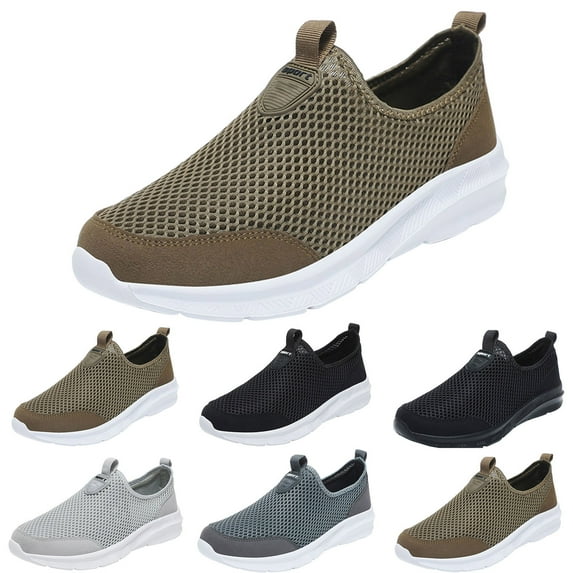 PEASKJP Men's Fashion Sneakers Sport Sneakers Comfort Casual Walking Shoes Lace-up Sneakers,Dark Gray,11