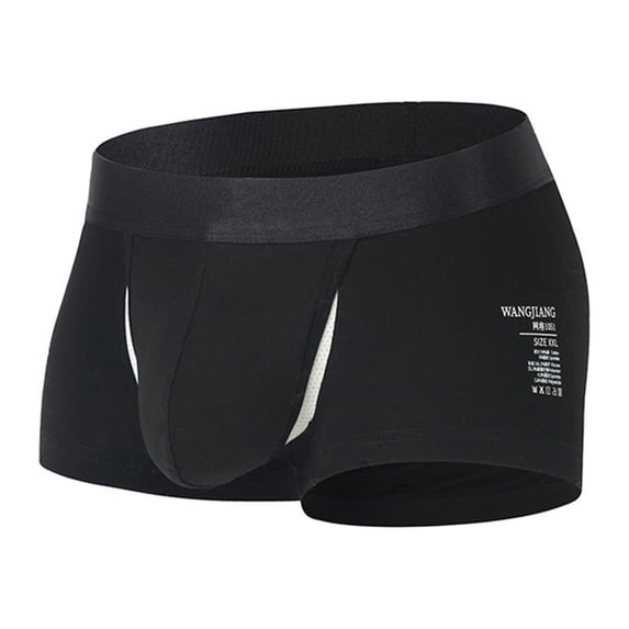 PEASKJP Men's Panties Big and Tall Men's Underwear Boxer Briefs Cotton Regular Long Mens Boxer Briefs Underwear Men (Black,XXL)