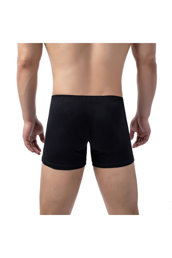 Men's Panties Big and Tall Underwear Mens - Merino Wool Base Layer Boxer Briefs for Men (Black,L)