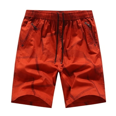 PEASKJP Men's Shorts Men's Lightweight Ripstop Stretch Cargo Short Casual Summer Shorts (Red,4XL)