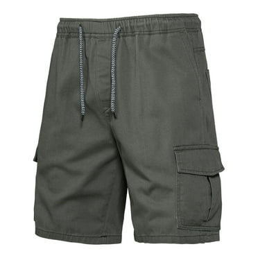 PEASKJP Men's Shorts Men's Survivor Belted Cargo Short Reg and Big & Tall Sizes (Green,L)