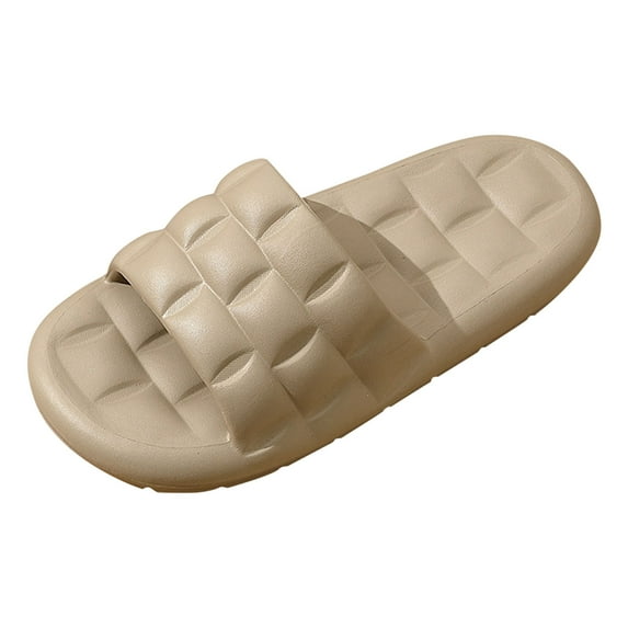 PEASKJP Men's Slide Sandals Non-Slip Pillow Sandals Open Toe Shower Sandals Men’s Tunnel Slide Sandal Coffee 43