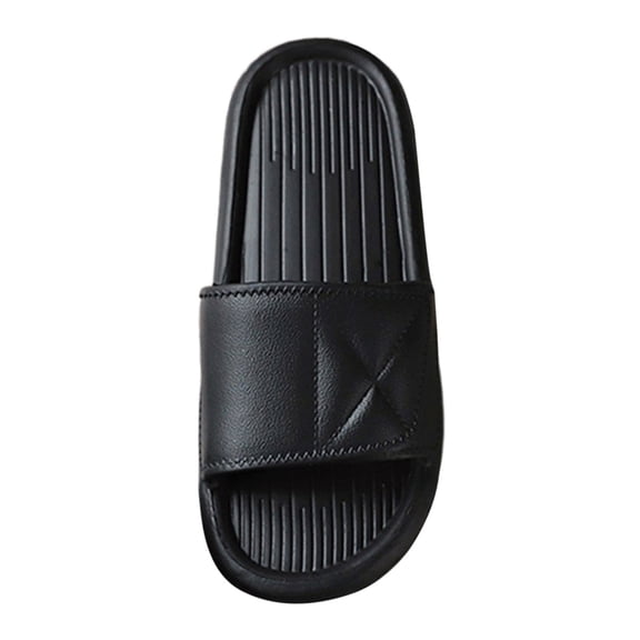 PEASKJP Men's Slide Sandals Non-Slip Pillow Sandals Soft Thick Sole Slides Comfort Slide Sandals Black 45