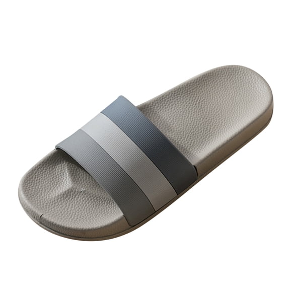 PEASKJP Men's Slide Sandals Non Slip Soft Thick Open Toe Flat Slide Comfort Slide Sandals Grey 42