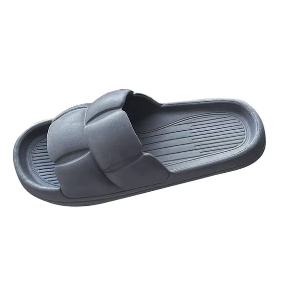 PEASKJP Men's Slides Non-Slip Pillow Sandals Slip On Sandals Comfort Slides Grey 40-41