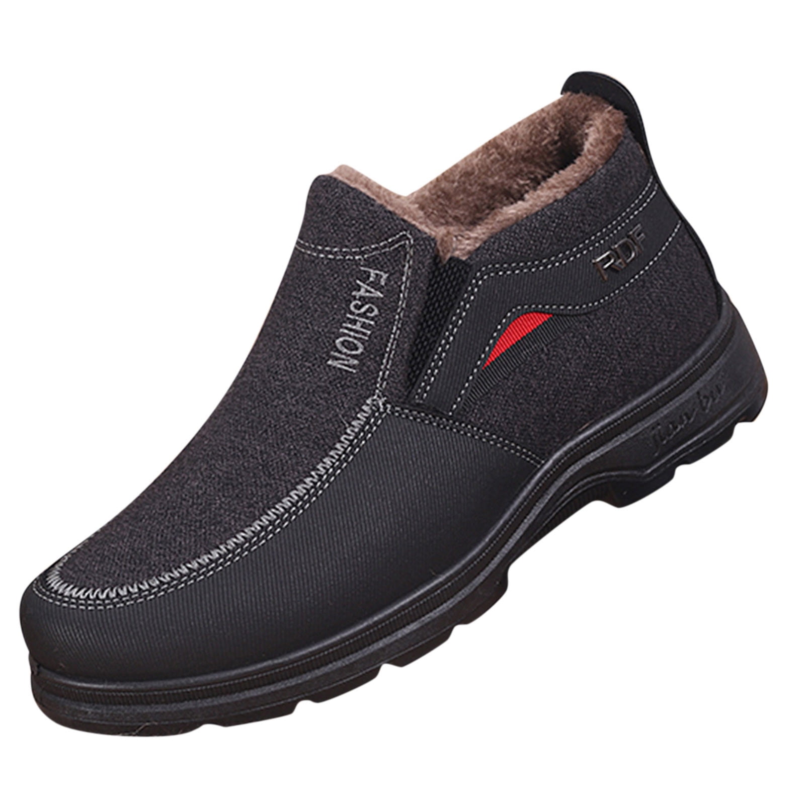 PEASKJP Men's Snow Boots Fashion Men's Winter Boots Outdoor Anti-Slip Outdoor Sneakers (Black,10.5)