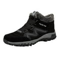thumbnail image 1 of PEASKJP Men's Snow Boots Wide Mens Lightweight Hiking Boots Mid Ankle Anti-Slip Lightweight Ankle Boot (Black,11), 1 of 5