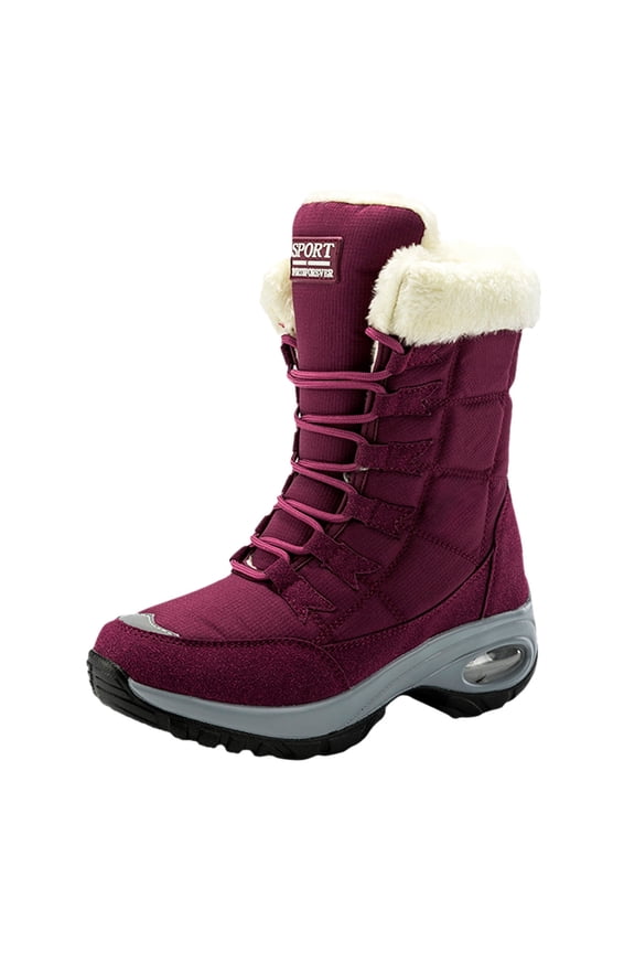 Men's Snow Boots Wide Width Men Hiking Boot Warm Ankle Booties Boot for Men Work Office Dress Outdoor Shoes (Red,9)