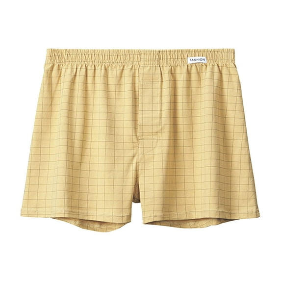 PEASKJP Men's Woven Boxers Underwear Boxer Shorts Assorted Colors (Khaki,4XL)