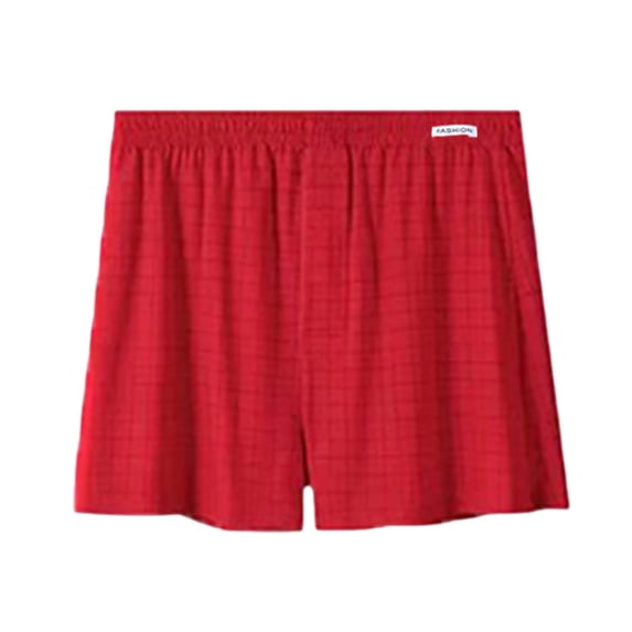 PEASKJP Men's Woven Boxers Underwear Boxer Shorts Assorted Colors (Red,L)