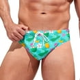 thumbnail image 1 of PEASKJP Mens Bikini Swimwear Swimsuit Gradient Design Swim Briefs with Drawstring Low Waist Bathing Suit (Green,M), 1 of 4