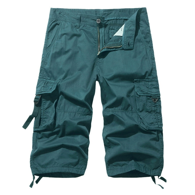 PEASKJP Mens Cargo Shorts Men s Loose Fit Cargo Shorts with Multi Pockets BU2 M Walmart