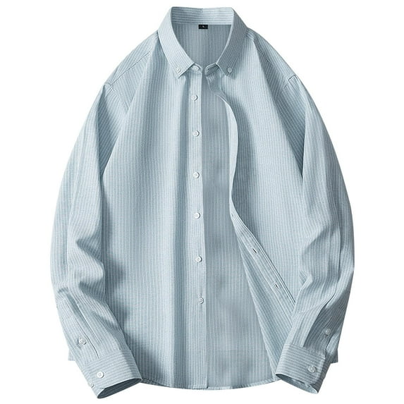 PEASKJP Mens Casual Shirts Winter Mens Long Sleeve Shirts Button Down Tops Winter Blouses (Green,4XL)