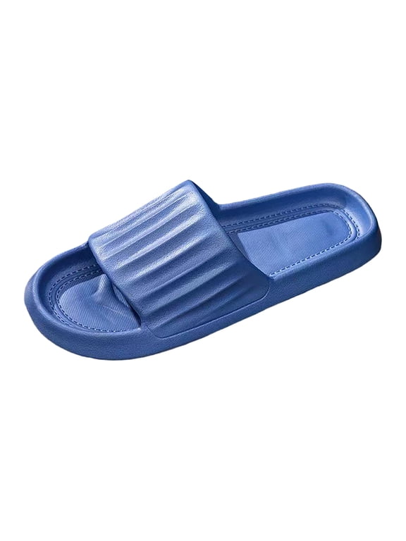 Mens Comfort Slide Sandals Non-Slip Pillow Sandals Shower Bathroom Slides Sandals Beach House Sandals Dark Blue 43
