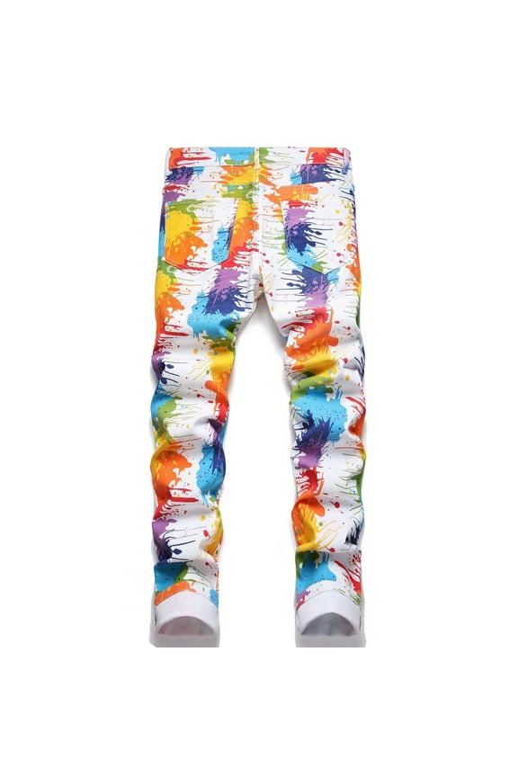 Mens Jeans Regular Fit Men's Relaxed Fit Carpenter Jean (Pink,L)