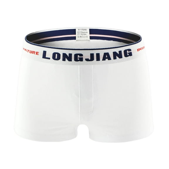 PEASKJP Mens Panties Boxer Briefs, Cool Dri Moisture-Wicking Underwear, Cotton No-Ride-up for Men (White,L)