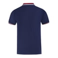 thumbnail image 1 of PEASKJP Mens Polo Shirts Big And Tall Men's Pique Stripe Polo Shirts Short Sleeve Cotton Blend Performance Fashion Casual Collared Shirts (Navy,L), 1 of 4