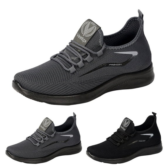 PEASKJP Mens Running Shoes Slip-on Comfort Shoes Comfortable Trainers Sneakers Sport Trainer Shoes,Grey,10