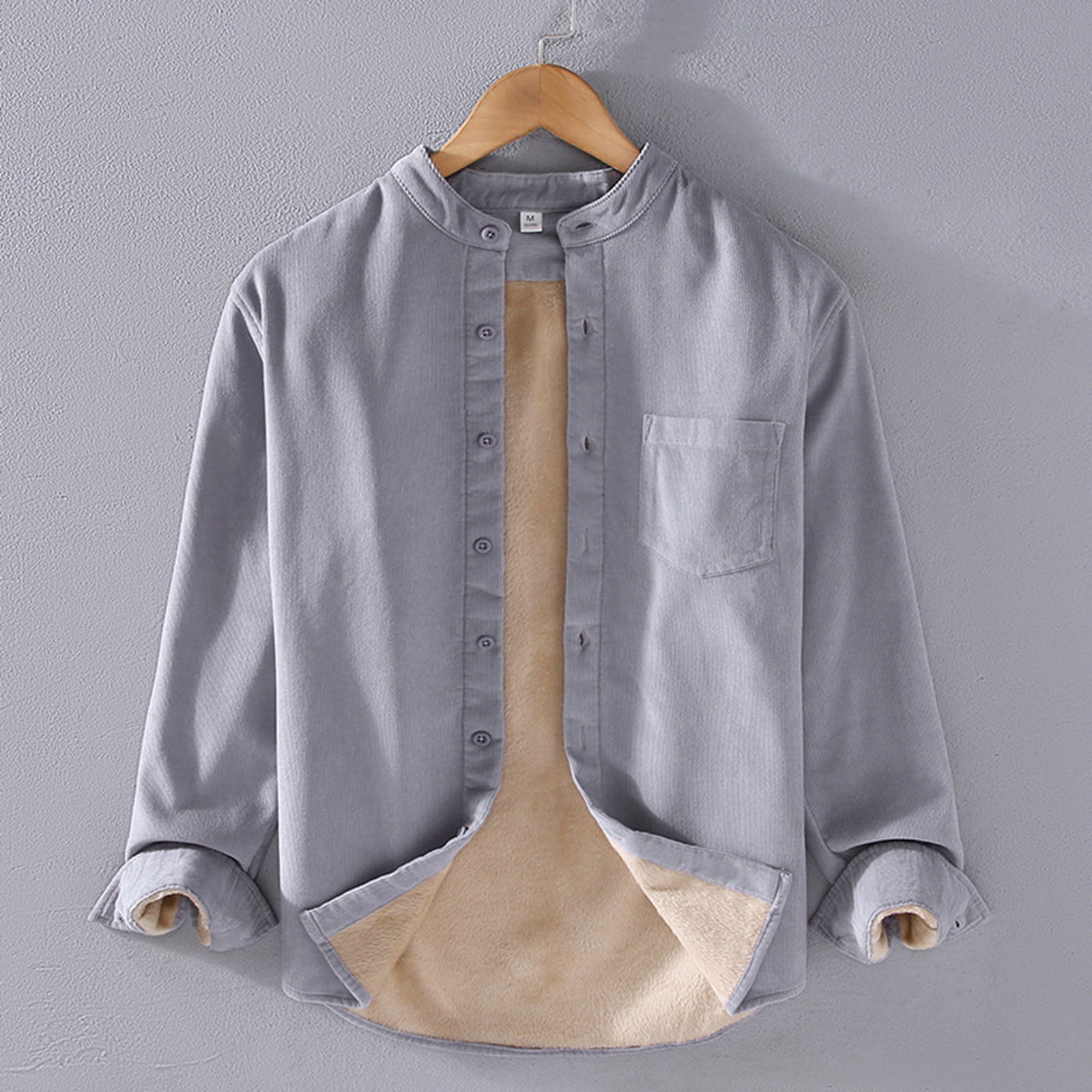 PEASKJP Mens Shirts Casual Men's Casual Long Sleeve Button