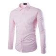 thumbnail image 1 of PEASKJP Mens Shirts Long Sleeve Men's Linen Shirts Casual Long Sleeve Button-Down Striped Dress Shirt Mens Button Down Shirt Pink 3XL, 1 of 2
