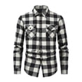 thumbnail image 1 of PEASKJP Mens Shirts Men's Button Down Plaid Regular Fit Long Sleeve Casual Shirts,White XXXL, 1 of 4