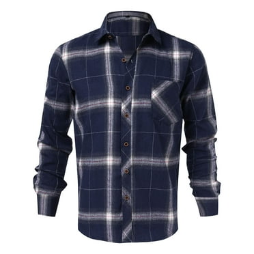 PEASKJP Mens Shirts Winter Men's Long Sleeve Button up Shirts Winter Casual Shirts (Dark Blue,3XL)