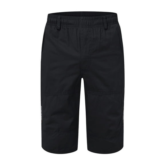 PEASKJP Mens Shorts Camo Shorts for Men Classic Relaxed Fit Cargo Short Multi Pocket Outdoor Shorts (Black,XL)