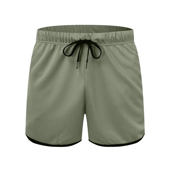 PEASKJP Mens Shorts Casual Men's Linen Casual Short Drawstring Summer Beach Shorts (AG,XL)