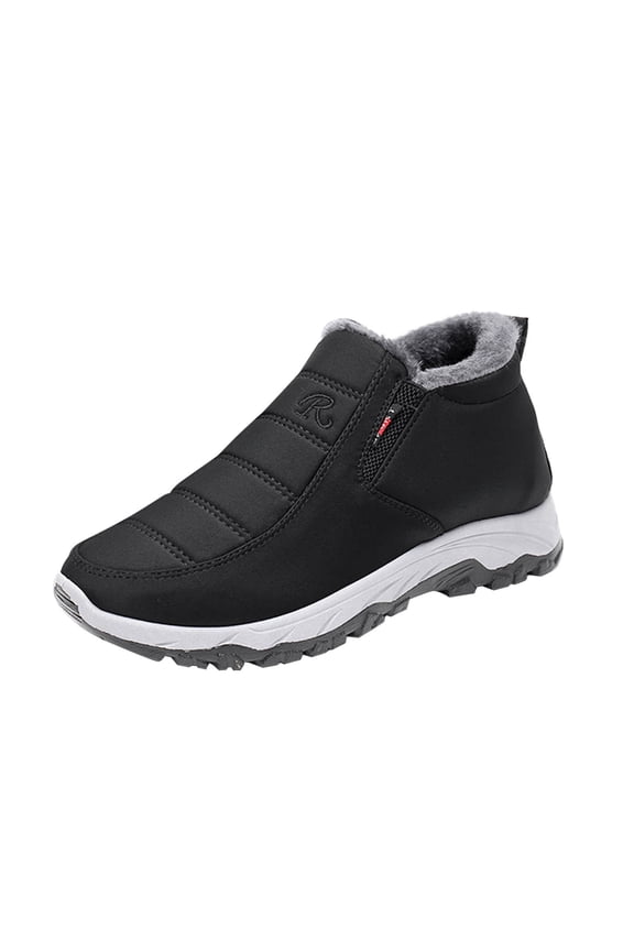 Mens Snow Boots Fashion Men's Winter Boots Outdoor Anti-slip Cold Weather Shoes (Black,9)