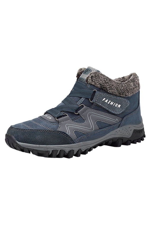 Mens Snow Boots Men Hiking Boot Warm Ankle Booties Anti-Slip Casual Lightweight Hiking Boot (Navy,9)