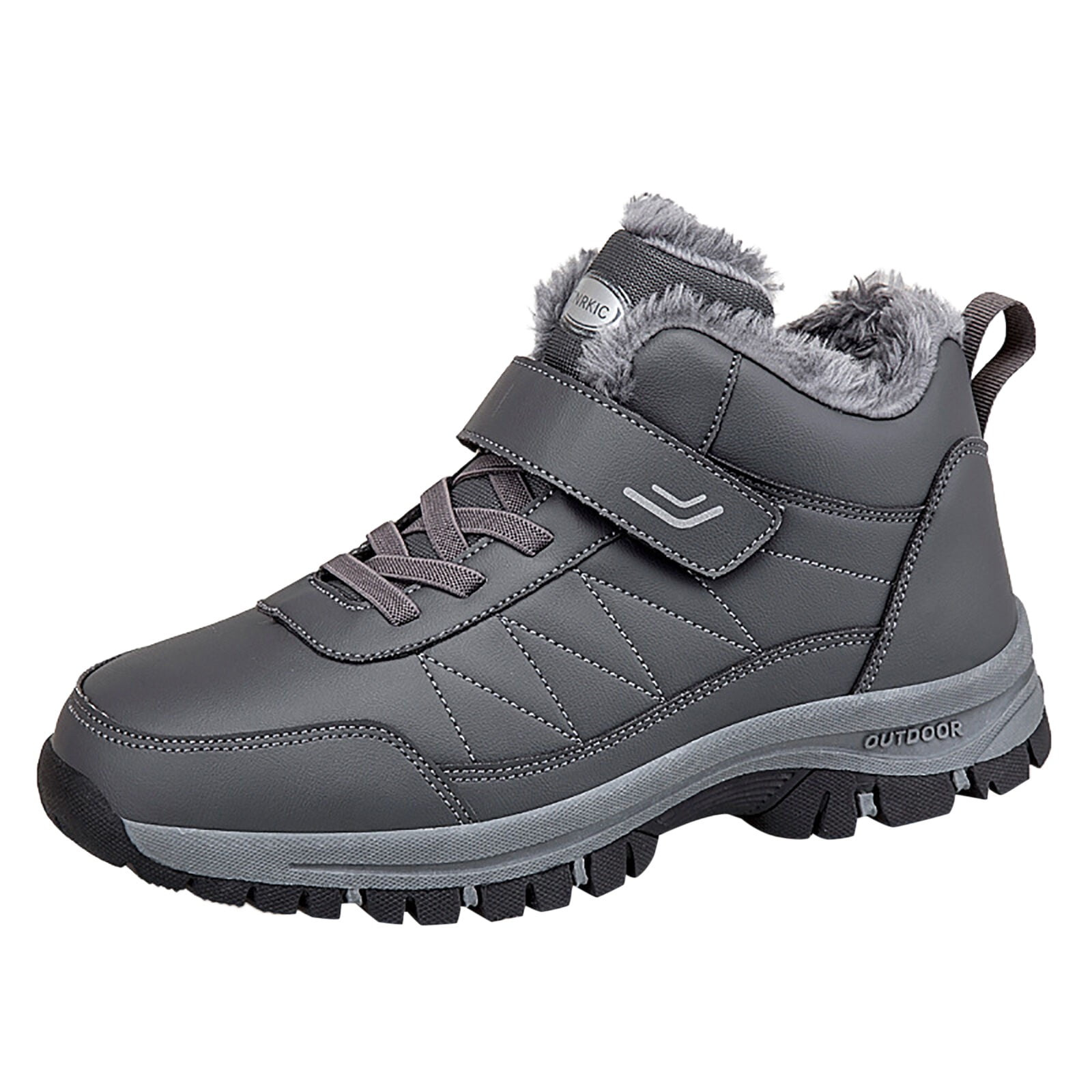 PEASKJP Mens Snow Boots Wide Width Mens Snow Boots Winter Boots Anti-Slip Outdoor Sneakers (Grey,11)