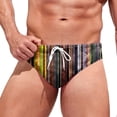 thumbnail image 1 of PEASKJP Mens Stripe Swim Briefs Bikini Retro Swimsuit Bathing Suit (Purple,XXL), 1 of 4