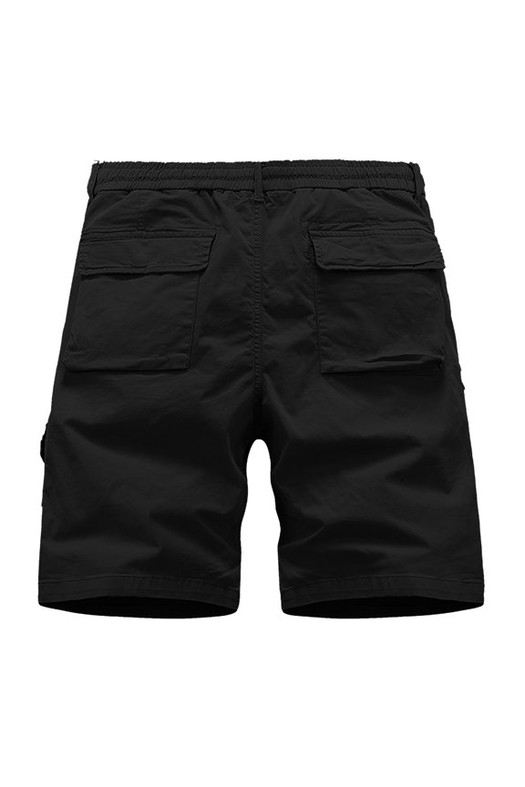 Mens Workout Shorts Big And Tall Men's Shorts Casual Classic Summer Beach Shorts with Elastic Waist and Pockets (Black,XXL)