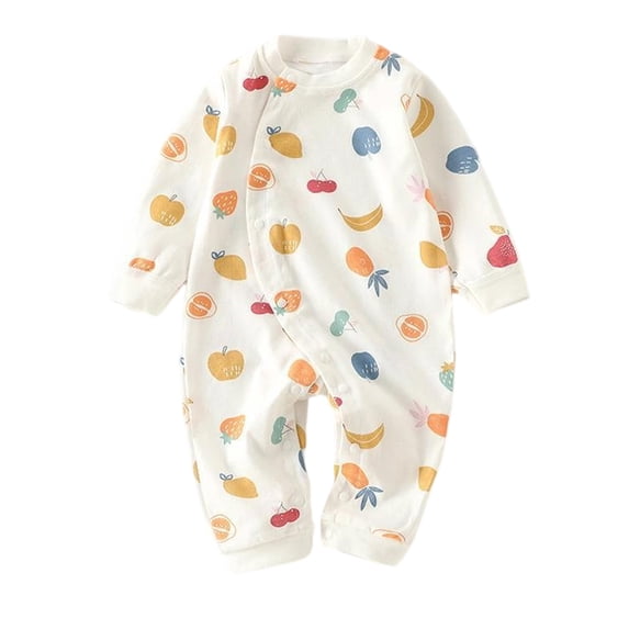 PEASKJP Newborn Boy Clothes Baby Boys Girls 2 Way Zipper Footless Pajamas Cotton Long Sleeve Printing Romper Sleep and Play Orange,9-12 Months