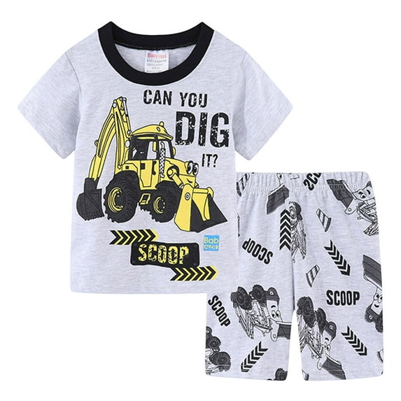 PEASKJP Newborn Boy Summer Sets Baby Boys Outfits Summer Clothes 2Pcs Shorts Set Cute Boy Print Tank Top Beach Style,Size 6-7 Years
