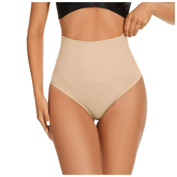 PEASKJP Panties for Women Women's Underwear Cotton Super High Waisted Briefs Stretch Full Coverage Panties,Beige XXL