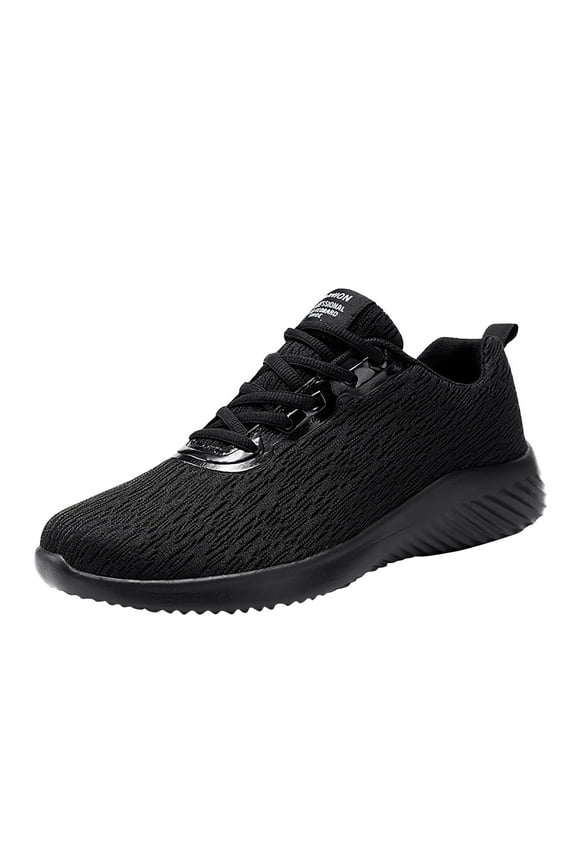 Platform Shoes Men's Sping Soft Insole Breathable Lightweight Non Slip Sneaker Gym Tennis Shoes Black 9