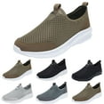 thumbnail image 1 of PEASKJP Platform Sneakers for Men Slip-On Sneakers Lightweight Walking Shoes Platform Sneakers,Khaki,8.5, 1 of 5