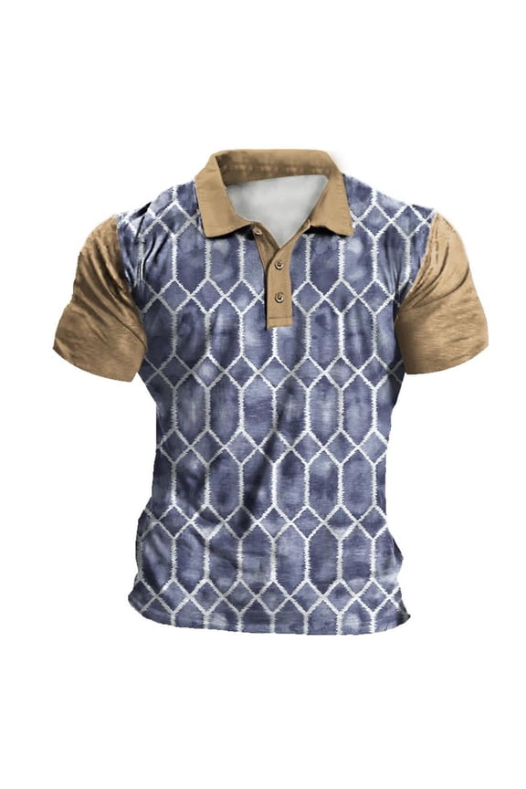 Polo Shirts Mens Polo Shirt Short Sleeve Sports Golf Tennis T-Shirt (Dark Blue,L)