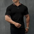 thumbnail image 1 of PEASKJP Polos for Men Men's Sports Shirts, Men's EcoSmart Cotton Blend Polo Shirts with Pocket (Black,4XL), 1 of 5