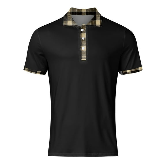 PEASKJP Polos for Men Slim Fit Men's Short Sleeve Cotton Pique Polo Shirt in Classic Fit (Black,XL)
