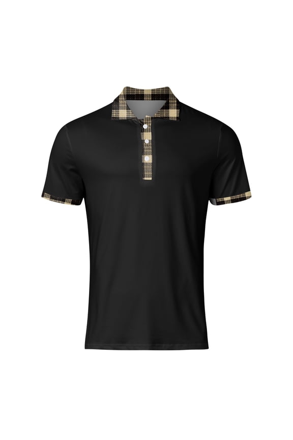 Polos for Men Slim Fit Men's Short Sleeve Cotton Pique Polo Shirt in Classic Fit (Black,XL)
