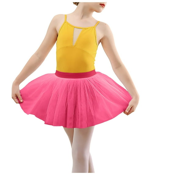PEASKJP Rainbow Tutu Toddler Girls Skirts Toddler Tutu Skirt Tulle Dance Skirts Girls Birthday Fashion Clothes,Hot Pink 8-12 Yesrs