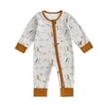 thumbnail image 1 of PEASKJP Rompers Baby Boy Newborn Baby Boy Clothes Infant Romper Outfit Cute Pattern Long Sleeve Fall Winter Spring Clothing 0-24M Light Gray,12-18 Months, 1 of 7