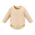 thumbnail image 1 of PEASKJP Rompers for Baby Boys Baby Cotton Footless Pajamas with Mitten Infant Romper Zip Up One Piece Jumpsuits Outfit Beige,18-24 Months, 1 of 6