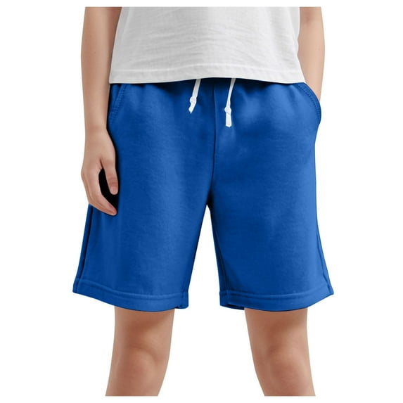 PEASKJP School Shorts for Boys Boys Performance Golf Stretch Straight Fit Shorts Elastic Waist Shorts,Blue 3-4 Years