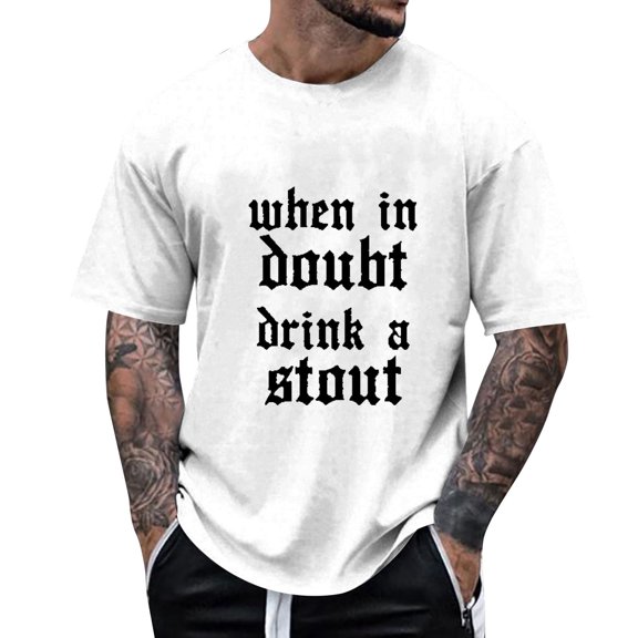 Razzly Men's Graphic T Shirt - Casual Short Sleeve Tee with Funny Print Lightweight and Breathable Comfortable Summer Top for Daily Wear(White,XL)