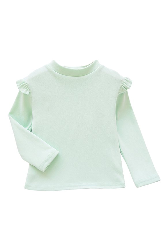 Shirts Girls Girls Turtleneck Long Sleeve Shirt Set, Cotton Pullover Turtle Neck Top, Base Layer,Mint Green 90