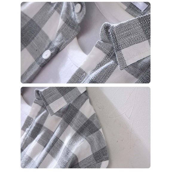 PEASKJP Shirts for Men Fashion Men Dress Casual Button Down Long Sleeves Shirt (Grey,XXL)